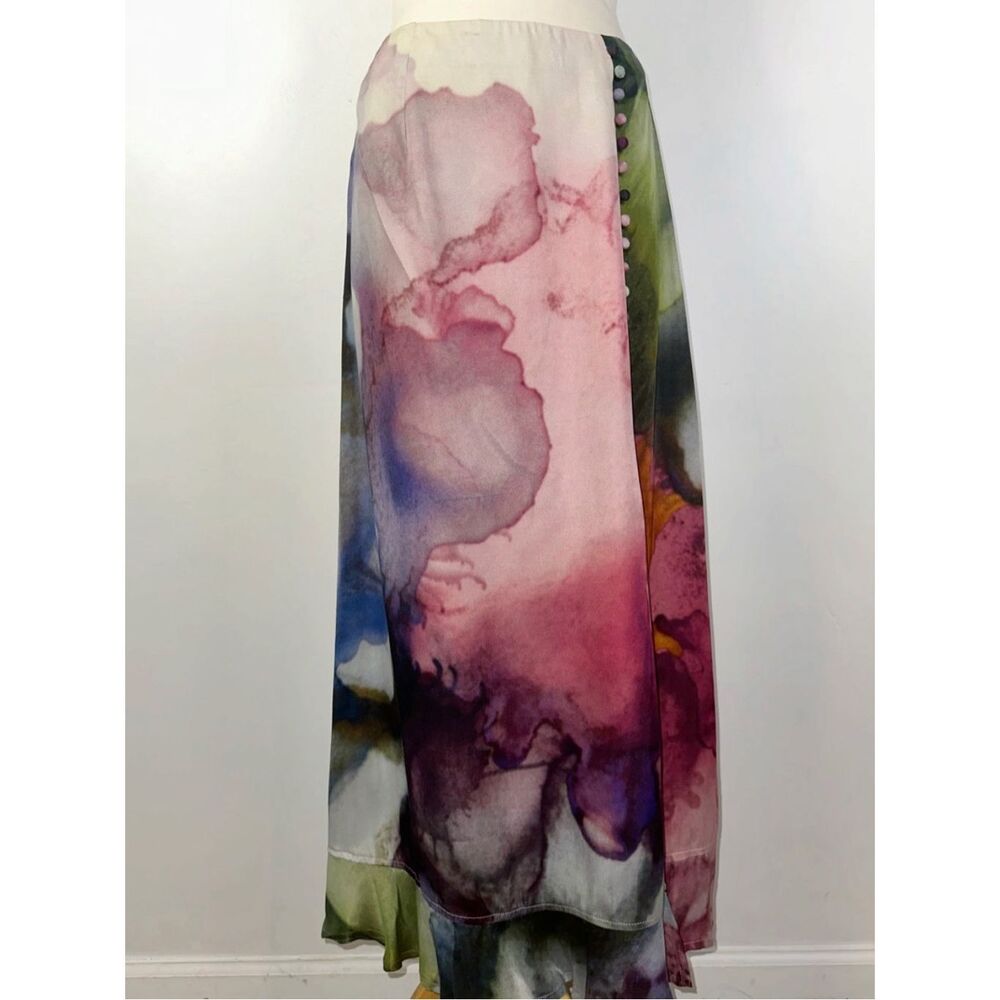 bl^nk London Sz M Clania Maxi Skirt Anthropologie Multicolor Abstract - Picture 2 of 11